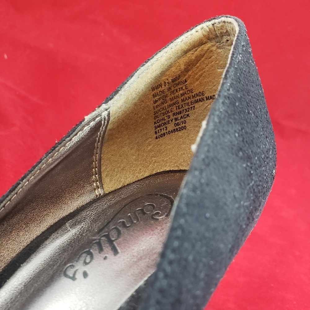 Candies Black Faux Suede Stiletto Platform Heels - Picture 7 of 7